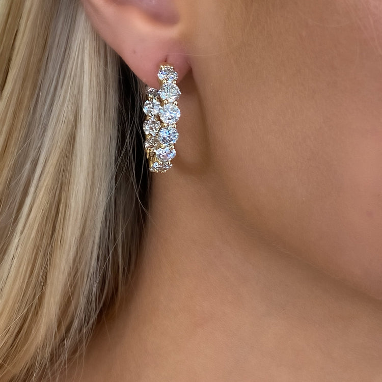 Gold Earrings with Diamonds