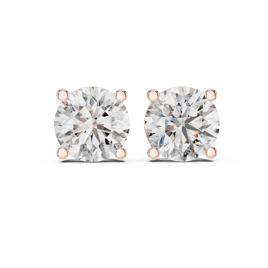 Diamond stud earrings "Round"