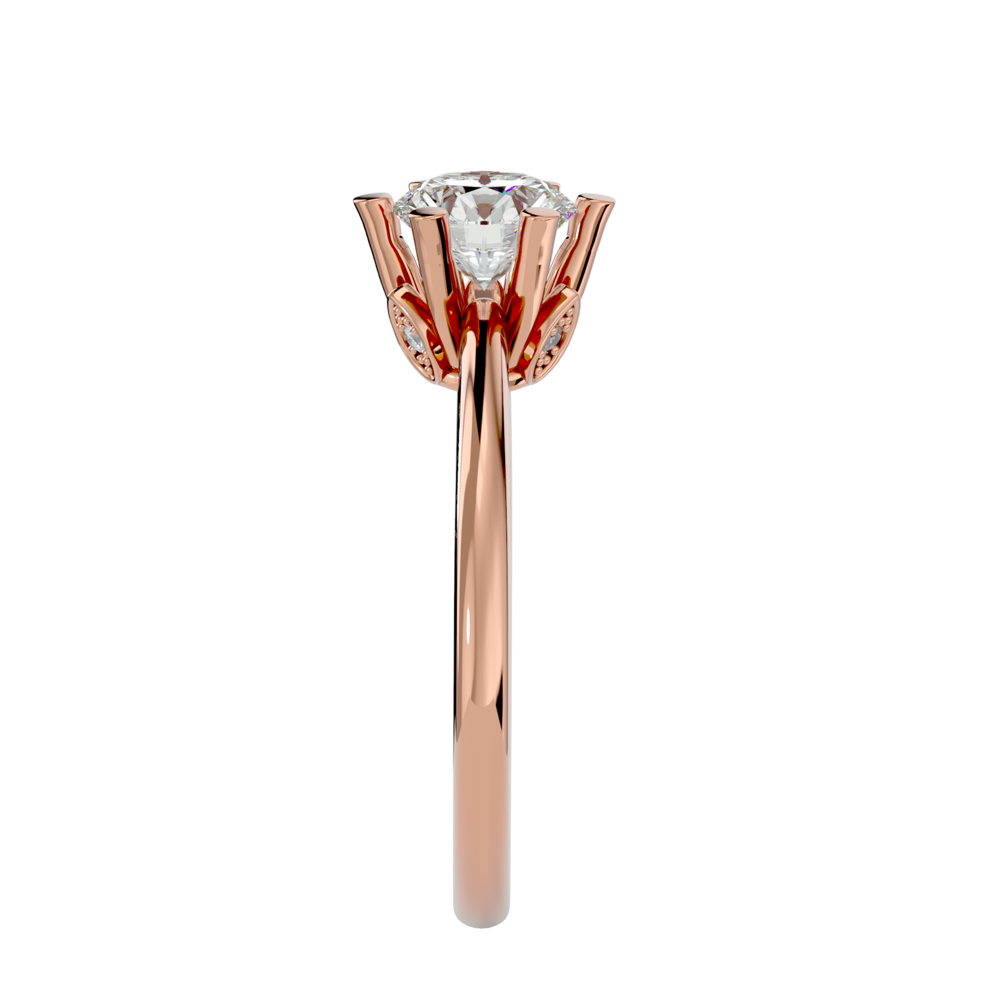 Round 1.00ct + 2 smalls - 3.2 grams