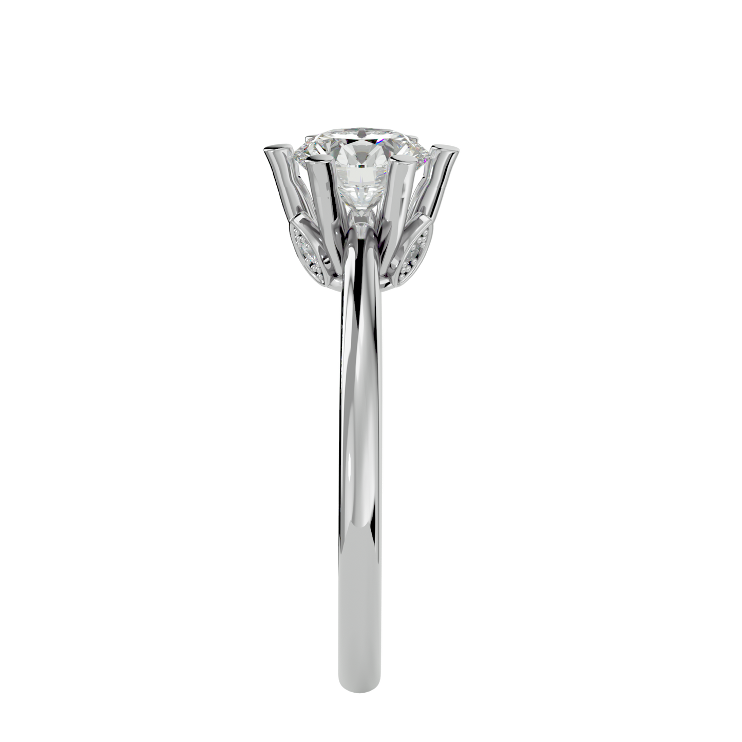 Round 1.00ct + 2 smalls - 3.2 grams