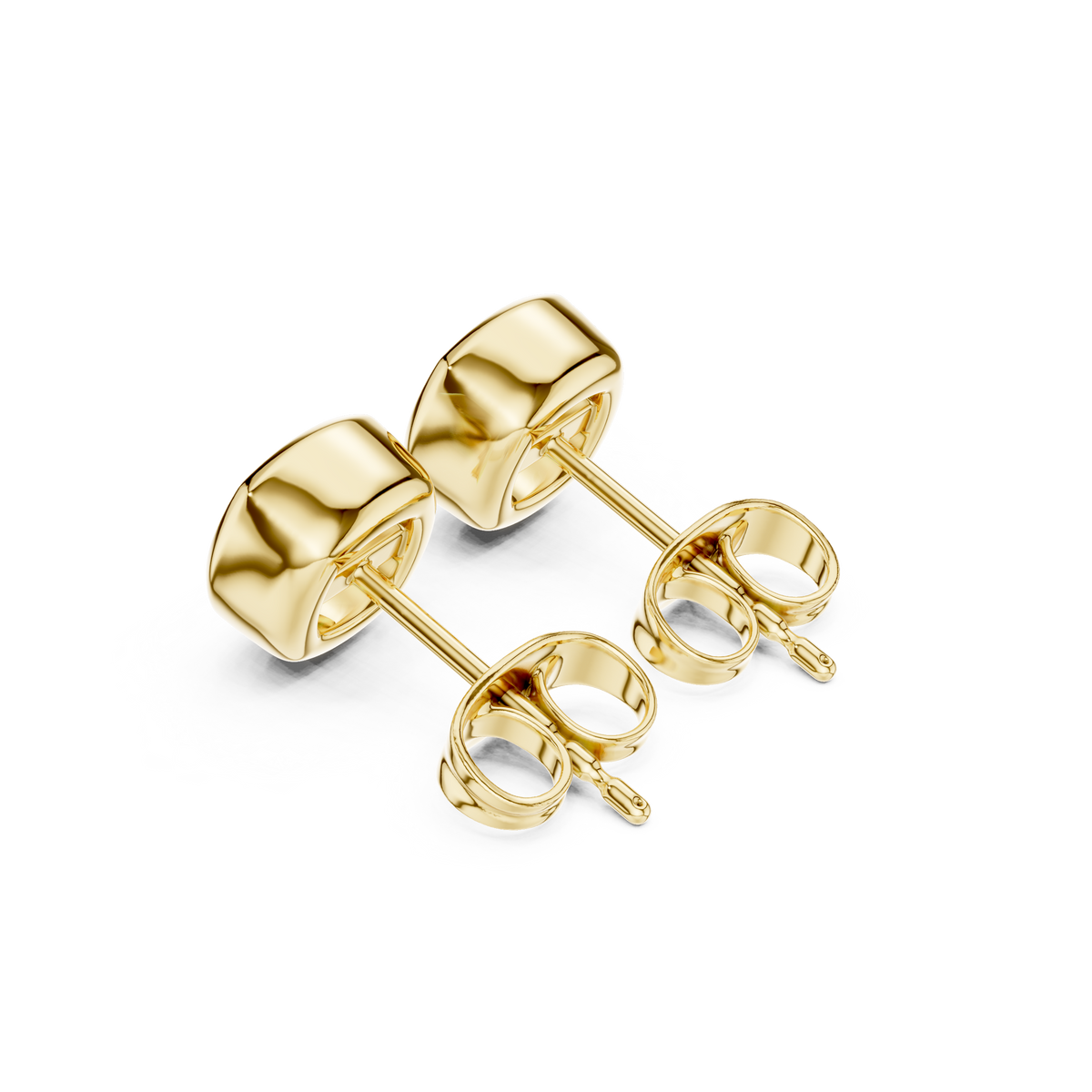 Gold stud earrings with diamonds "Emerald"