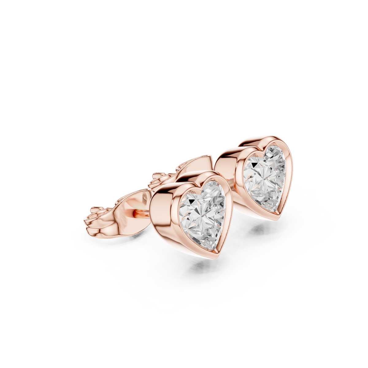 Diamond stud earrings "Heart"