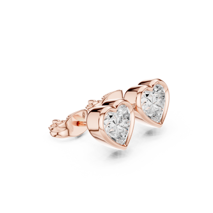 Diamond stud earrings "Heart"