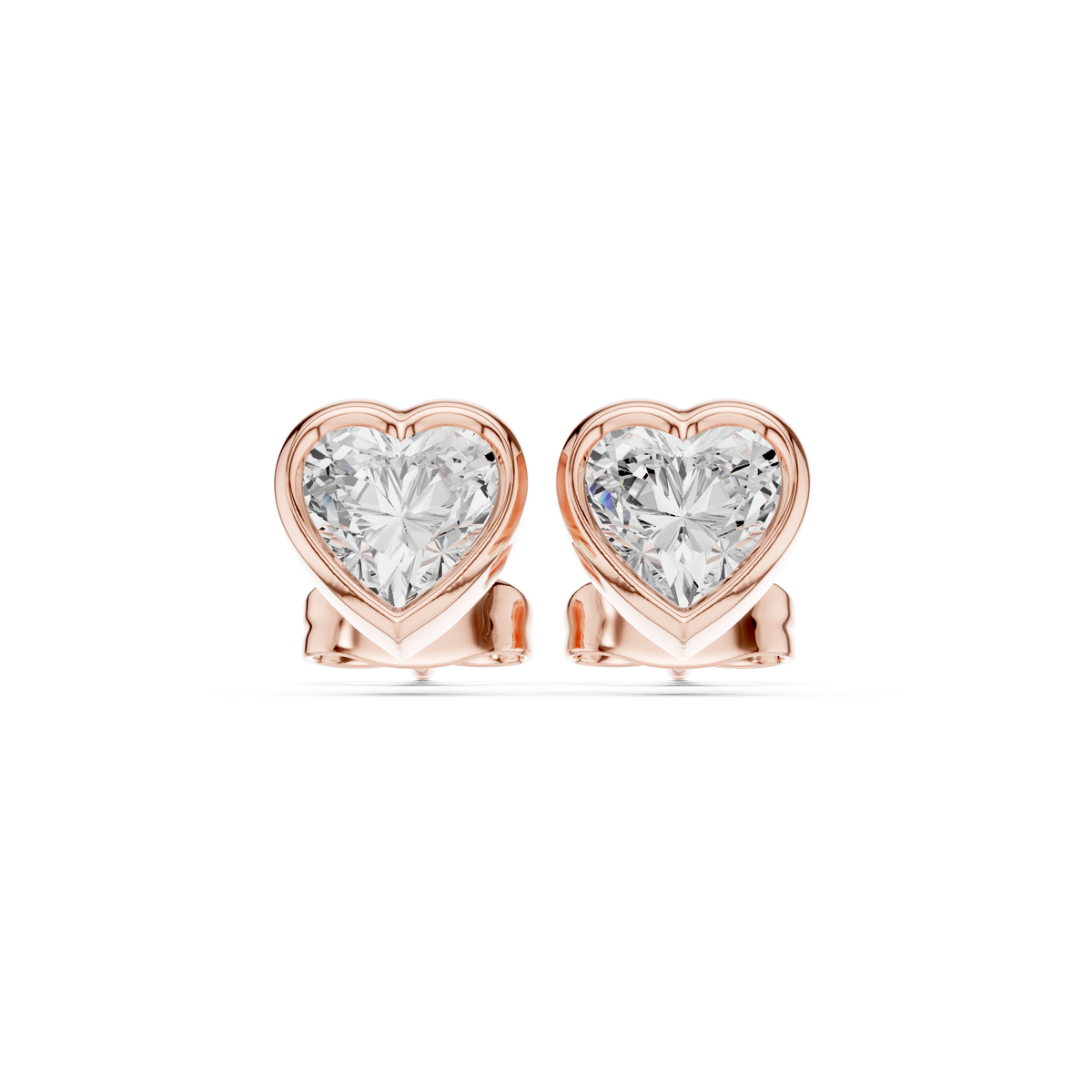 Diamond stud earrings "Heart"