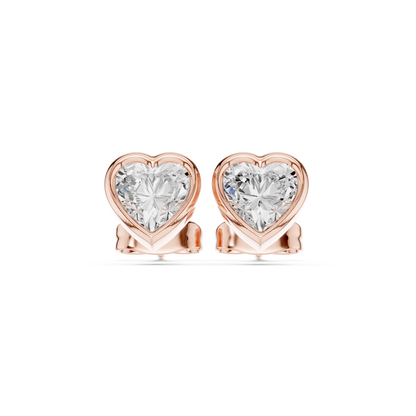 Diamond stud earrings "Heart"
