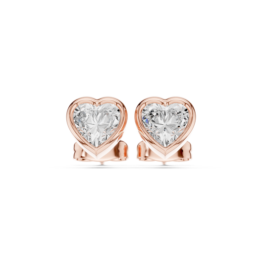 Diamond stud earrings "Heart"