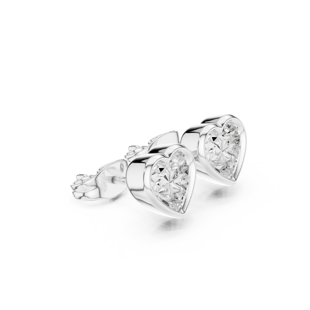 Diamond stud earrings "Heart"