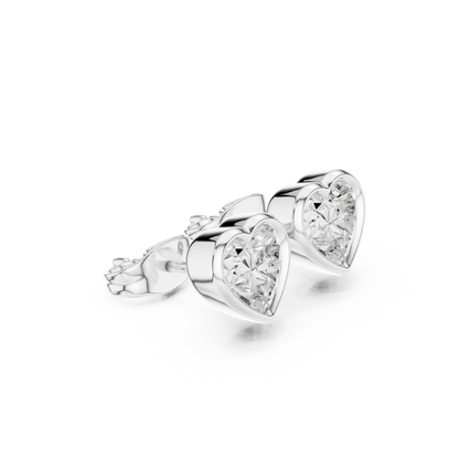 Diamond stud earrings "Heart"