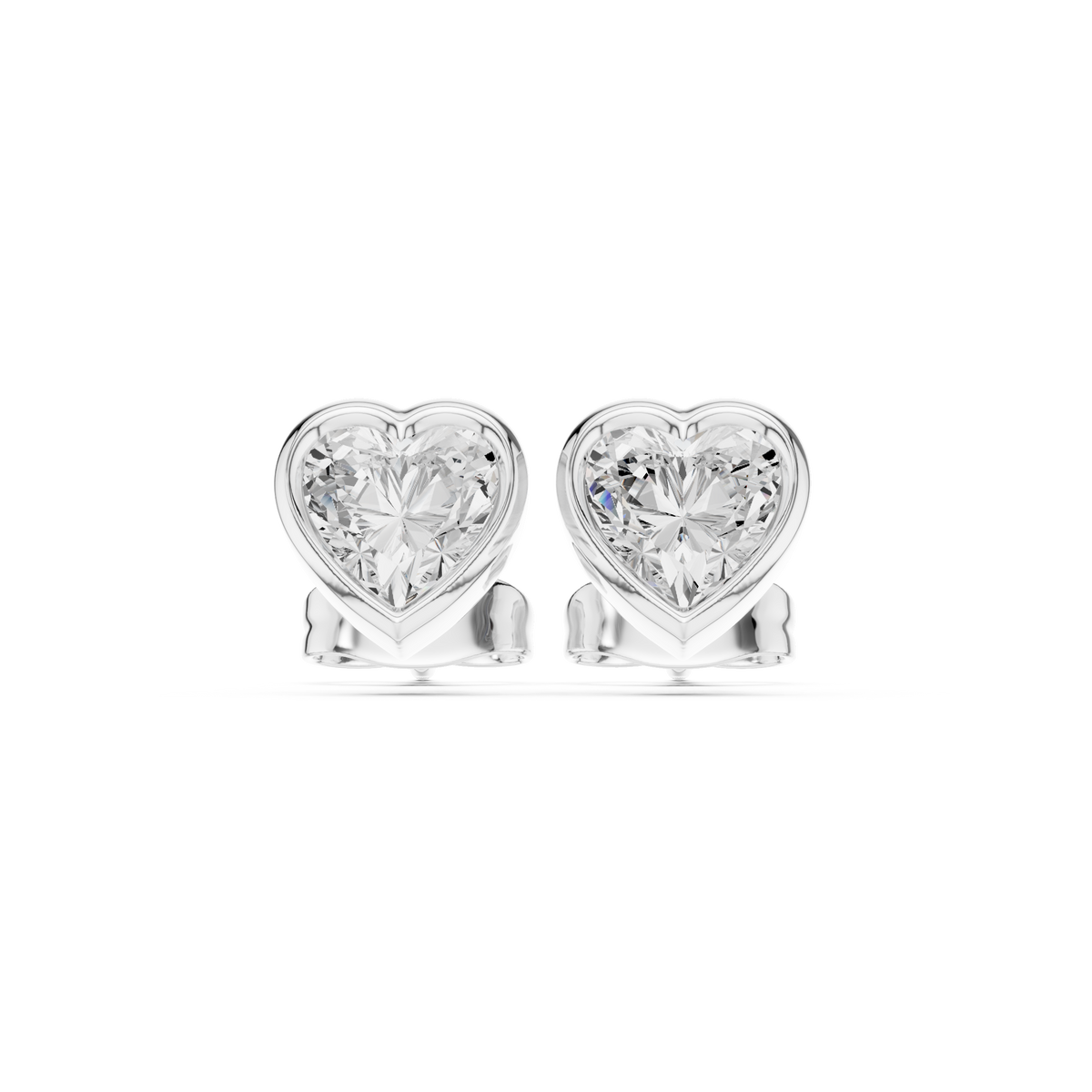 Diamond stud earrings "Heart"