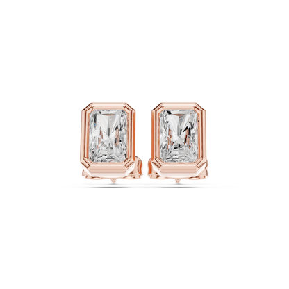 Gold stud earrings with diamonds "Emerald"