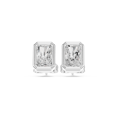 Gold stud earrings with diamonds "Emerald"