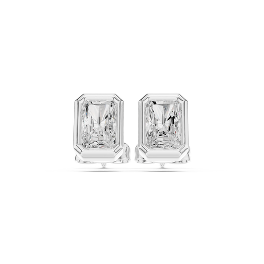 Gold stud earrings with diamonds "Emerald"