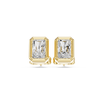 Gold stud earrings with diamonds "Emerald"