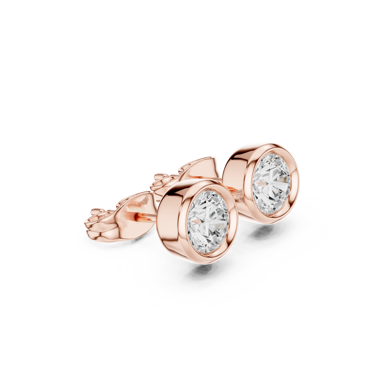 Diamond stud earrings "Round"