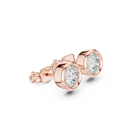 Diamond stud earrings "Round"