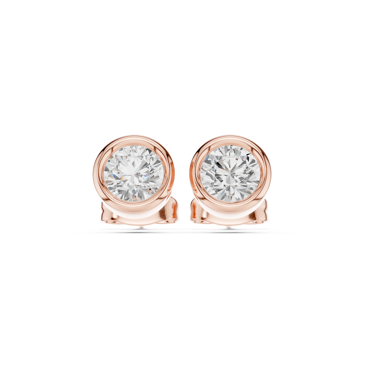 Diamond stud earrings "Round"