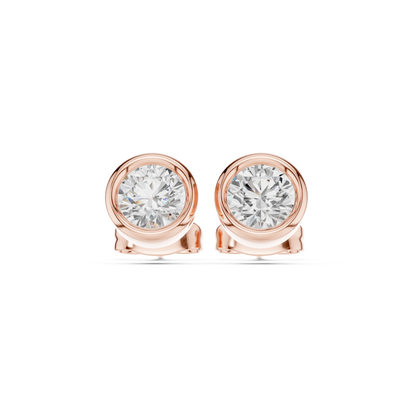 Diamond stud earrings "Round"