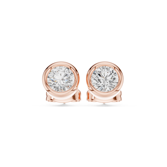 Diamond stud earrings "Round"