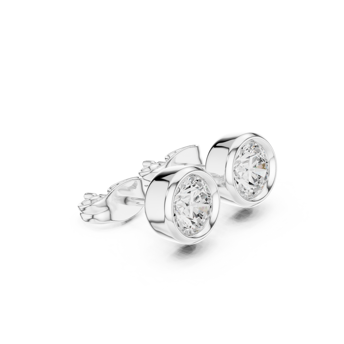 Diamond stud earrings "Round"