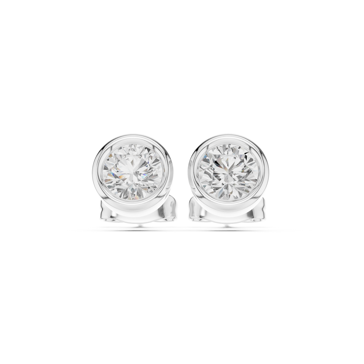 Diamond stud earrings "Round"