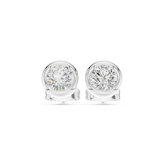 Diamond stud earrings "Round"