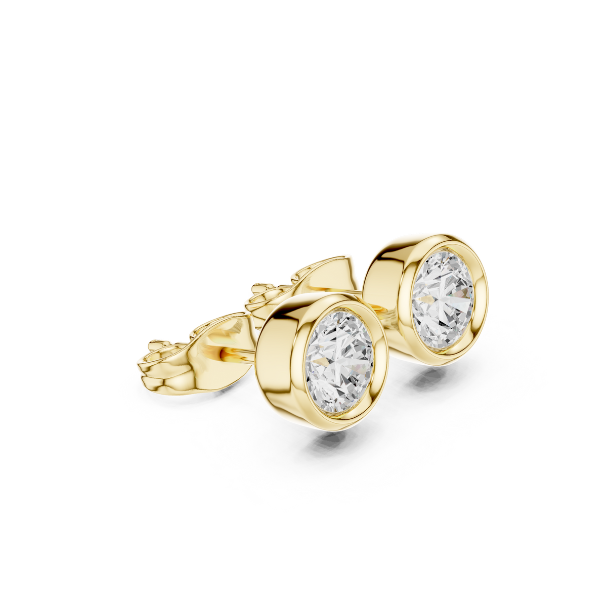 Diamond stud earrings "Round"