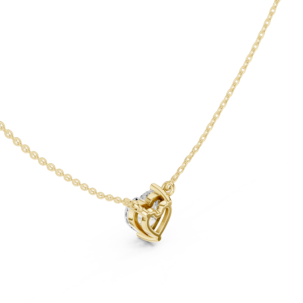 Zelta kaklarota ar briljantu "Heart" atvērtā ietvarā