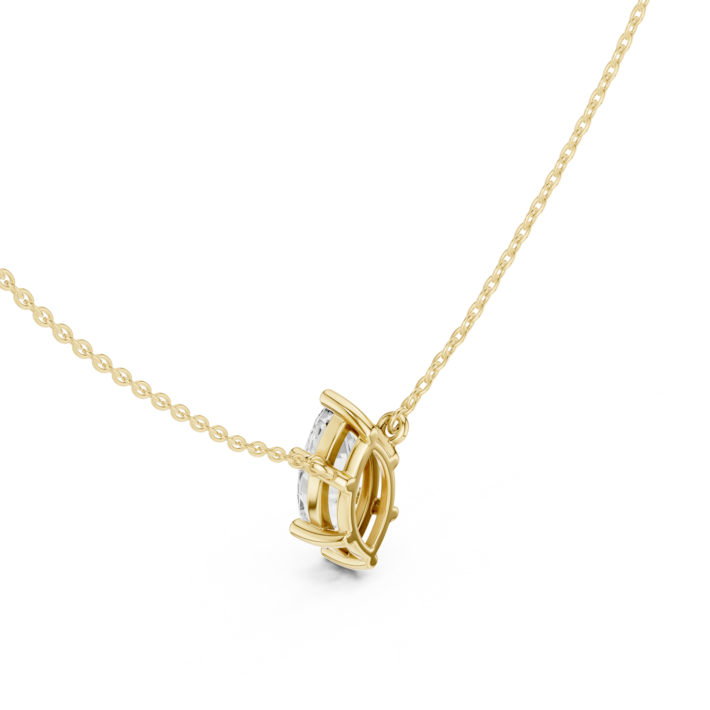 Zelta kaklarota ar briljantu "Marquise" atvērtā ietvarā