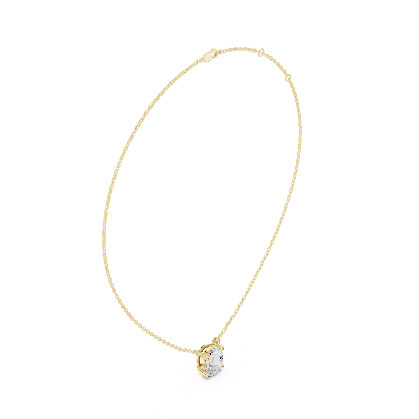 Zelta kaklarota ar briljantu "Oval" atvērtā ietvarā