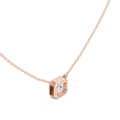 Zelta kaklarota ar briljantu "Asscher" slēgtā ietvarā
