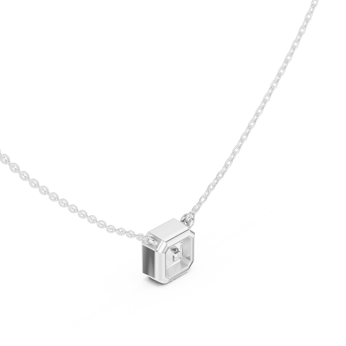 Zelta kaklarota ar briljantu "Asscher" slēgtā ietvarā