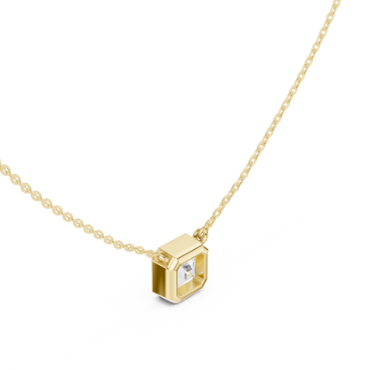 Zelta kaklarota ar briljantu "Asscher" slēgtā ietvarā