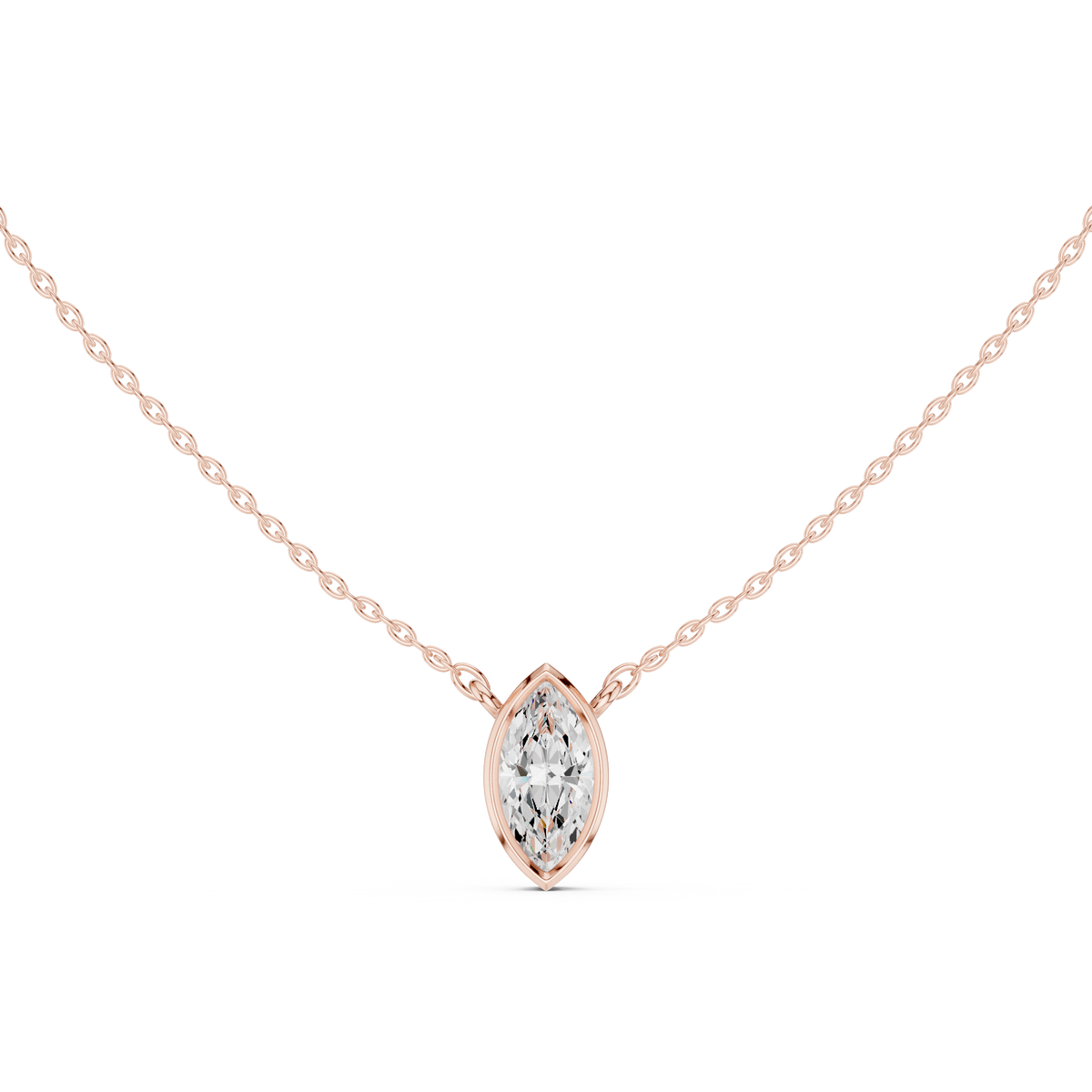 Zelta kaklarota ar briljantu "Marquise" slēgtā ietvarā