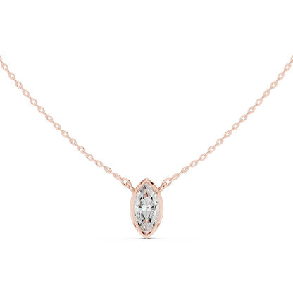 Zelta kaklarota ar briljantu "Marquise" slēgtā ietvarā