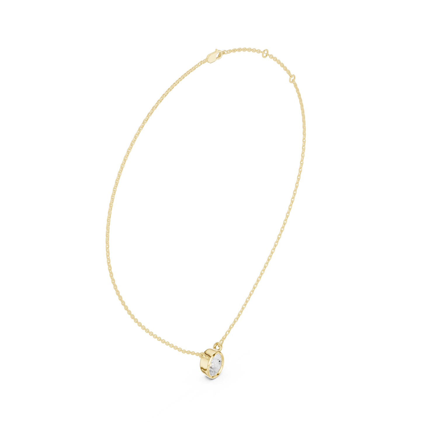 Zelta kaklarota ar briljantu "Oval" slēgtā ietvarā