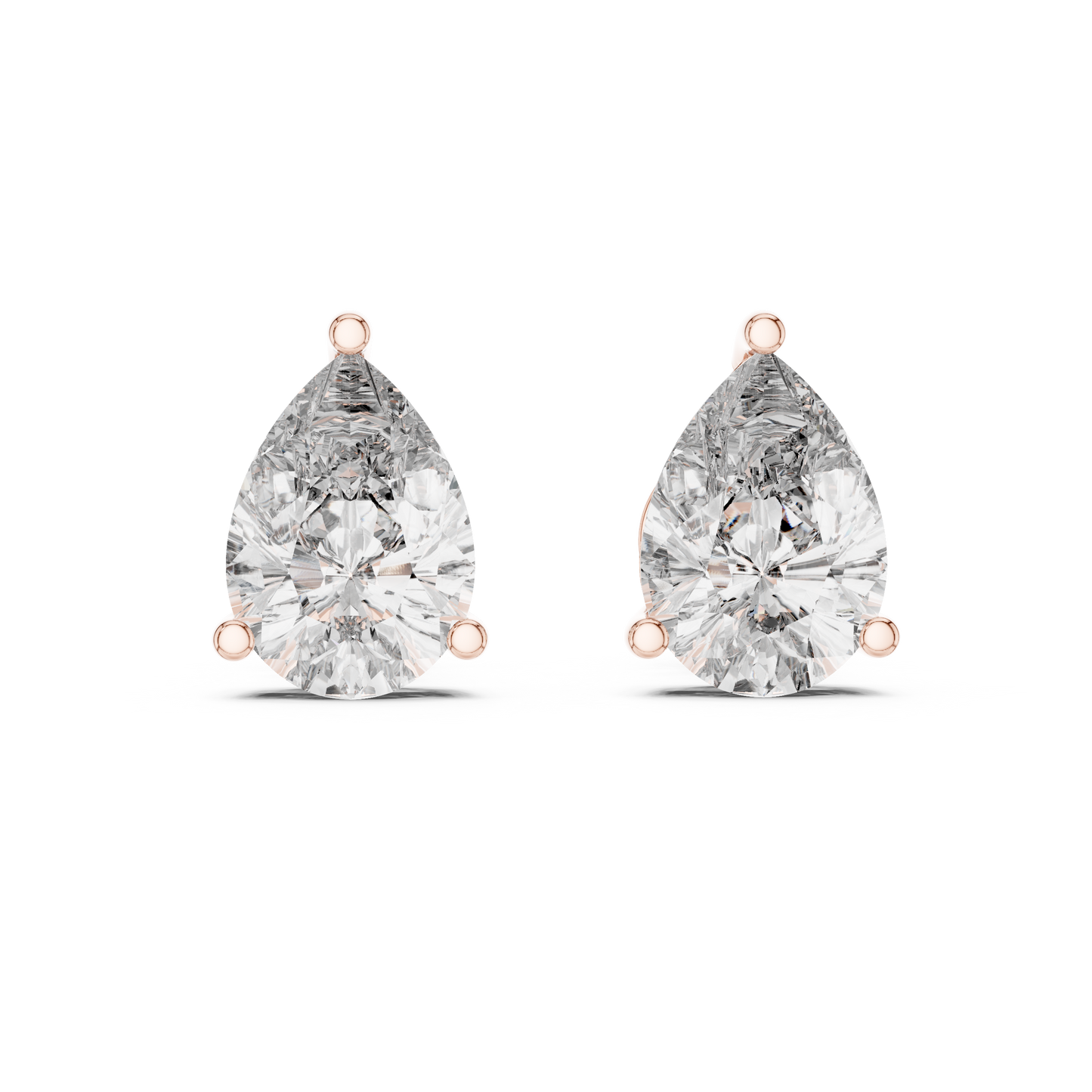 Zelta auskari nagliņas ar briljantiem "Pear"