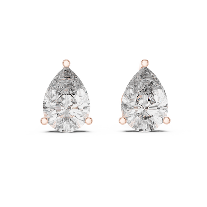 Zelta auskari nagliņas ar briljantiem "Pear"