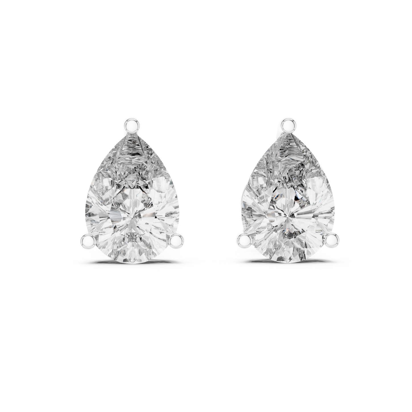 Zelta auskari nagliņas ar briljantiem "Pear"