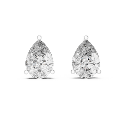 Zelta auskari nagliņas ar briljantiem "Pear"