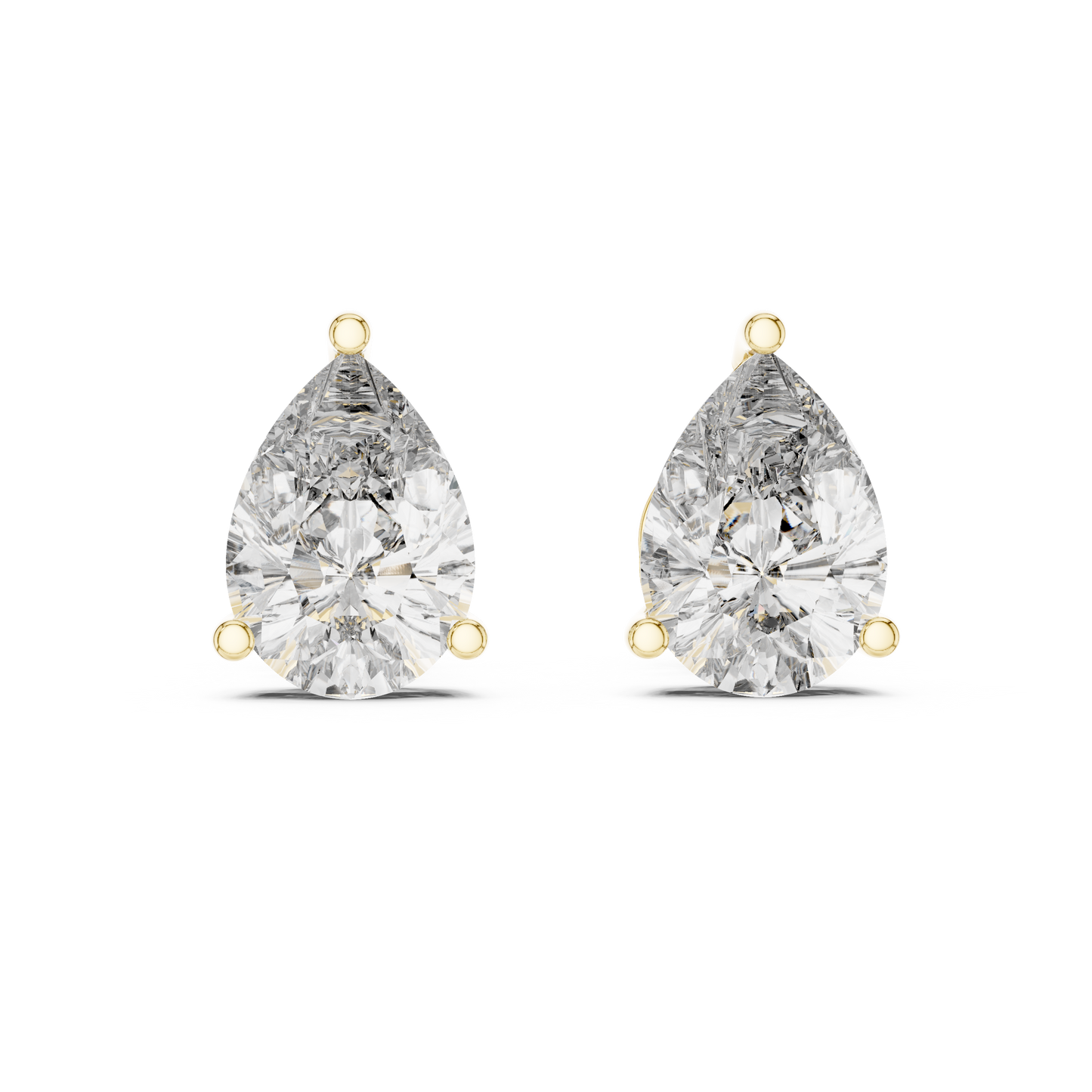 Zelta auskari nagliņas ar briljantiem "Pear"