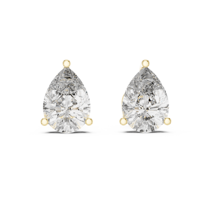 Zelta auskari nagliņas ar briljantiem "Pear"