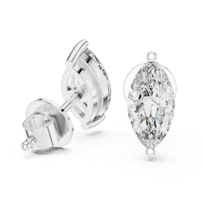 Zelta auskari nagliņas ar briljantiem "Marquise"