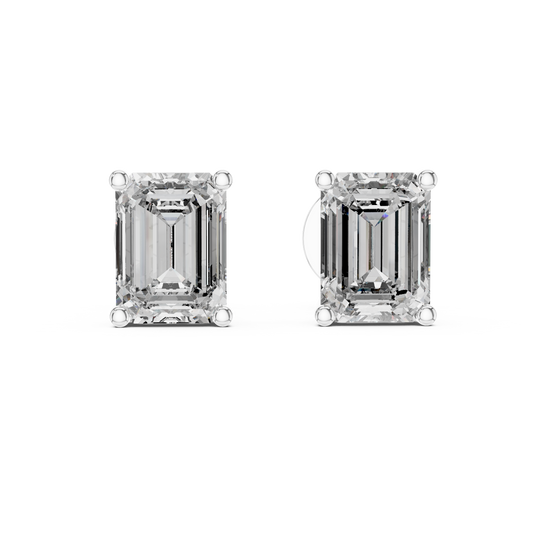 Gold stud earrings with diamonds "Emerald"