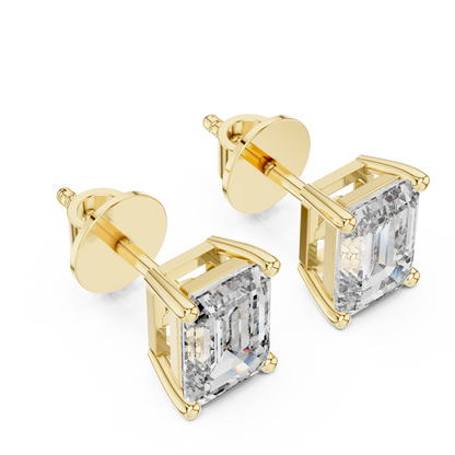 Zelta auskari nagliņas ar briljantiem "Emerald"